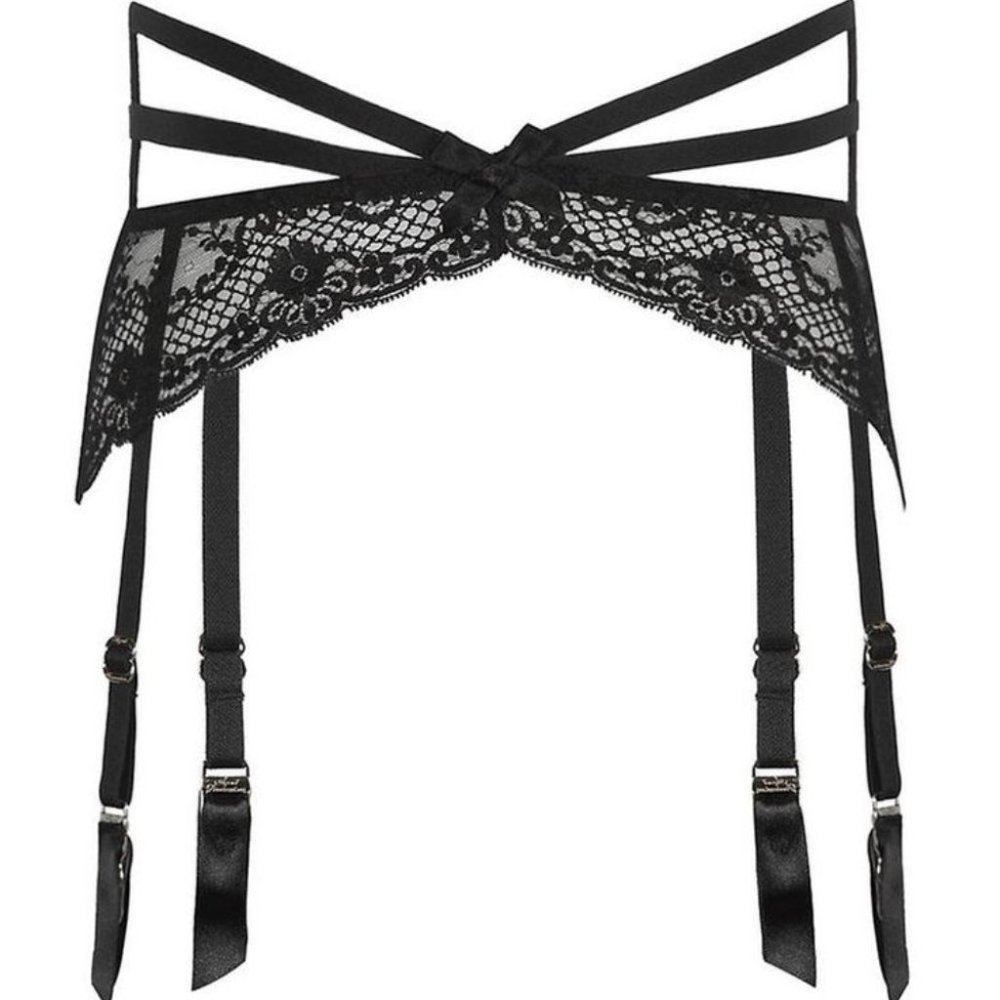 Agent Provocateur Sandra Black Suspender AP4 Large NWT $250